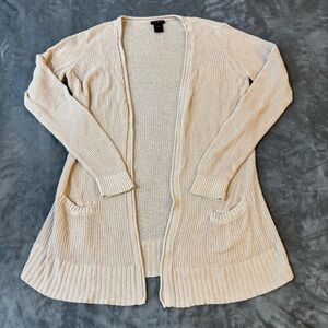 Ann Taylor Beige Linen Blend Open-Front Cardigan

#1287